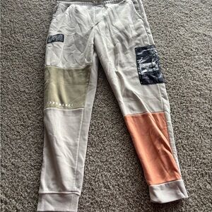 Brooklyn Cloth Cream and Tan Track Pants with Relaxed Fit